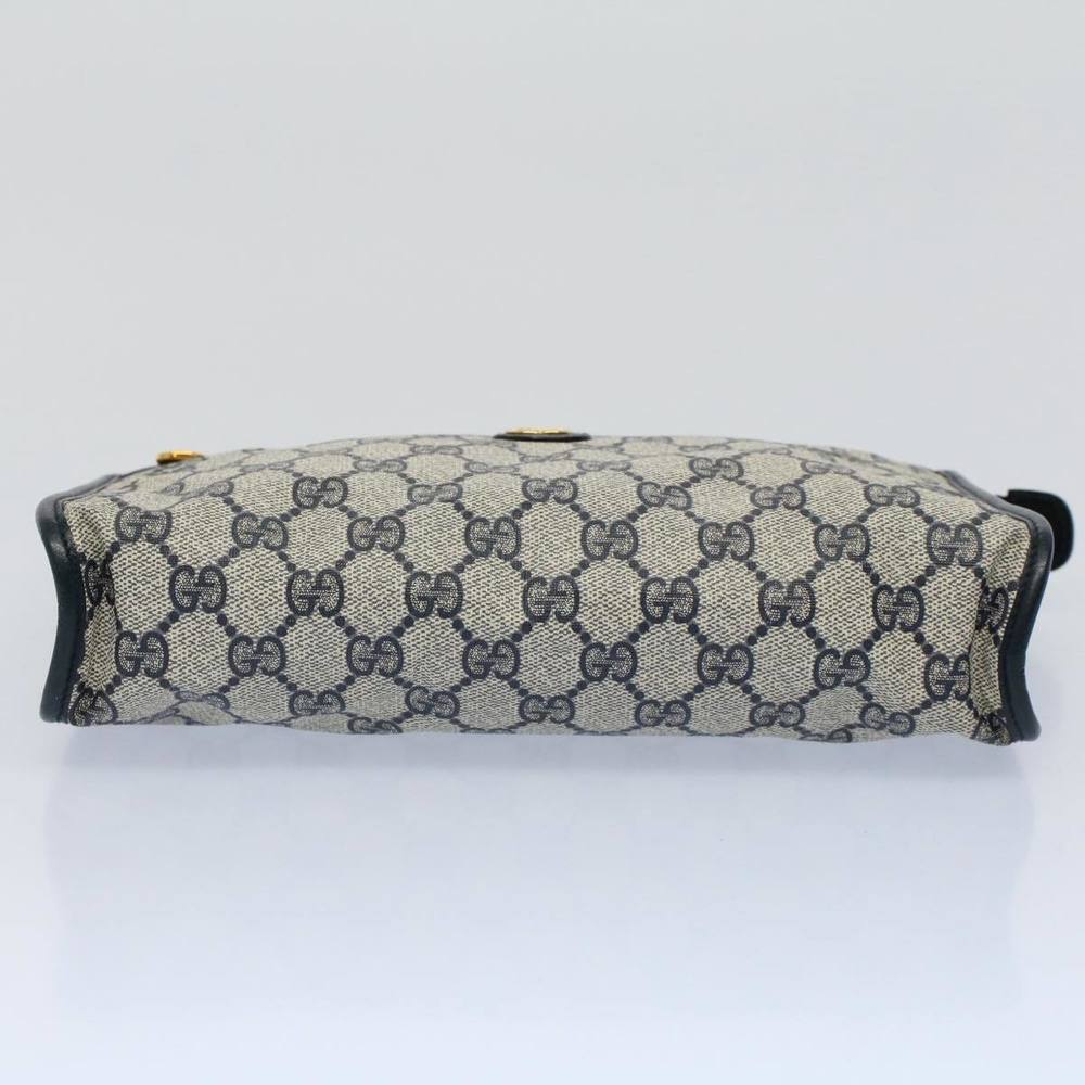 GUCCI GG Supreme Clutch Bag PVC Leather Navy Gray 014 115 Auth yk8933 - Picture 6 of 16